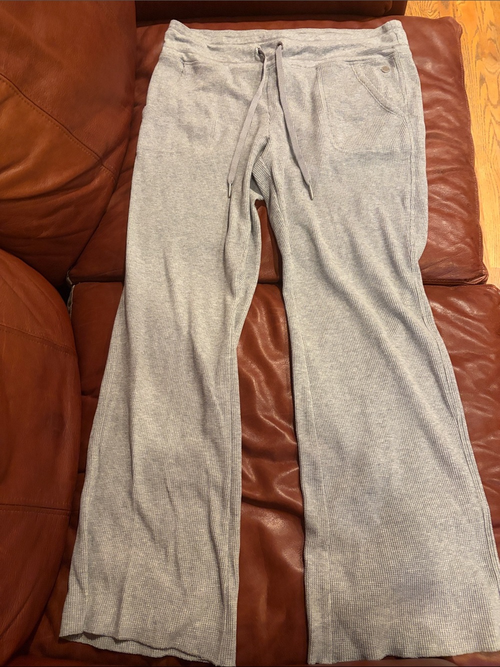 Calvin Klein Light Gray Ribbed Lounge Flare Pants